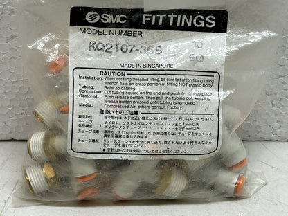 SMC FITTINGS KQ2T07-36S / BAG OF 10 NEW