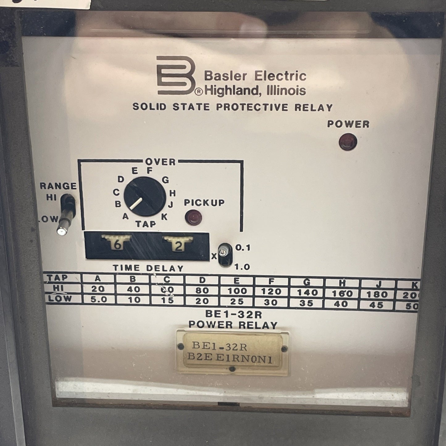 BASLER ELECTRIC BE1-32R SOLID STATE PROTECTIVE POWER RELAY