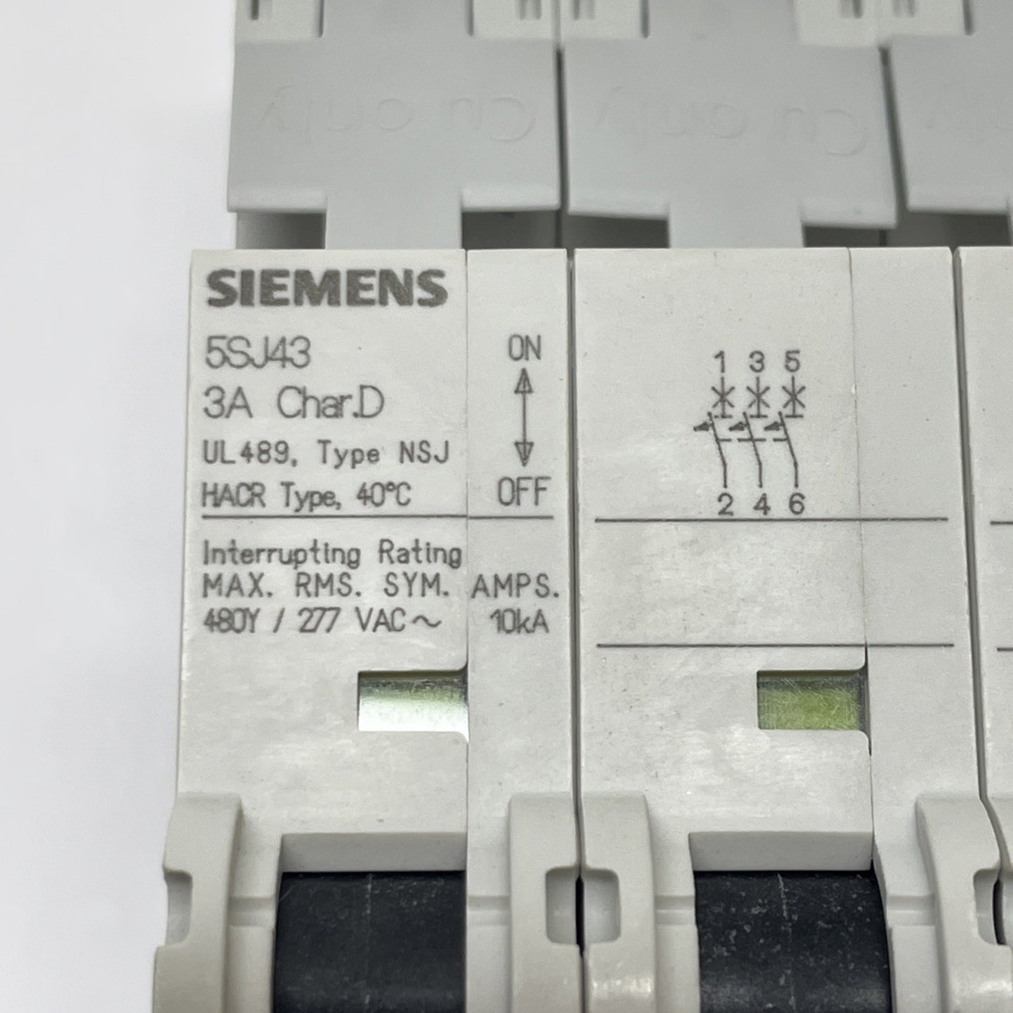 Siemens 5SJ4 303-8HG42 / 5SJ43038HG42  MCB 3-Pole 3A 480/277 VAC