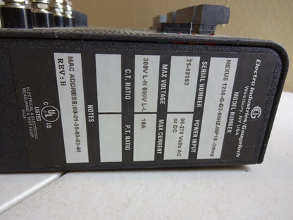 GE NEXUS 1250-G-D2-60HZ-INP10-2MEG / EPM 9650Q / POWER INPUT 90-276V AC OR DC
