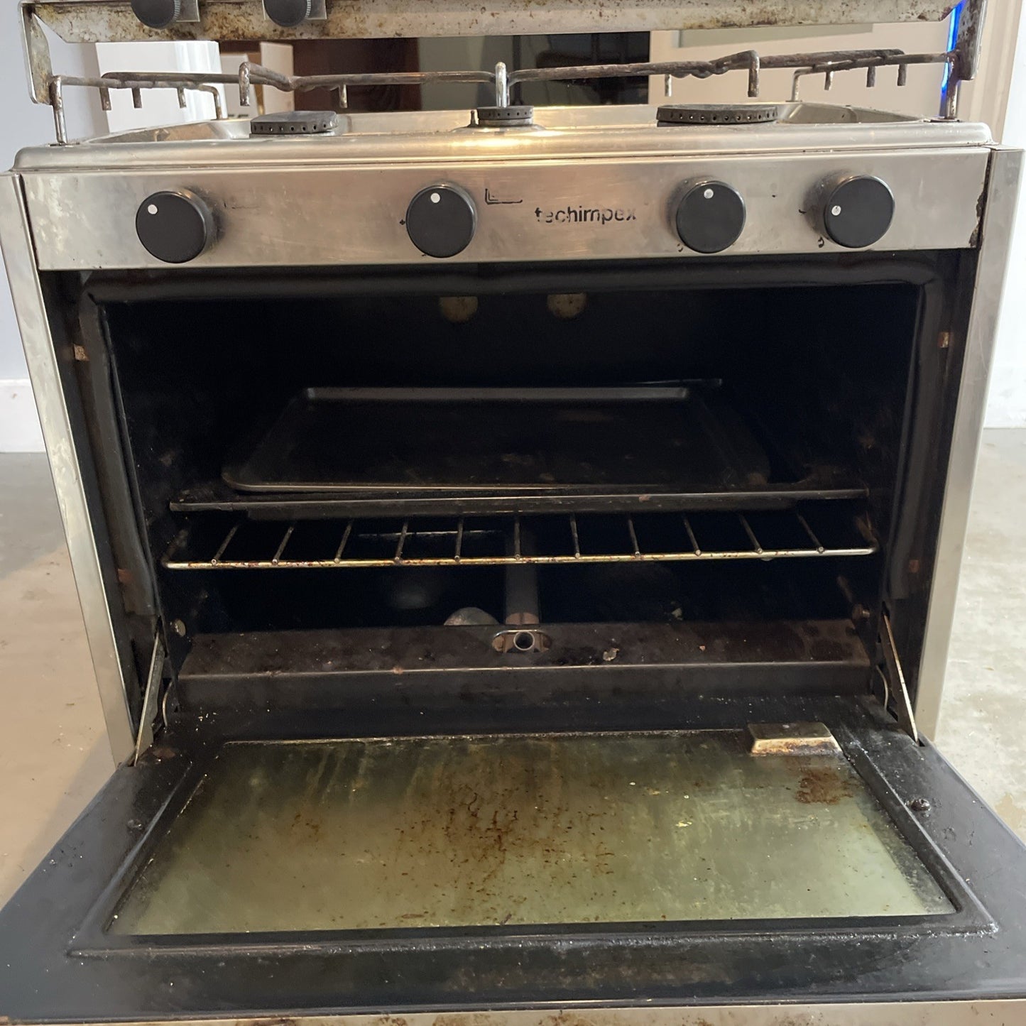 TECHIMPEX XL3/EXTRALARGE 3-BURNER MARINE SAILBOAT GIMBAL PROPANE GAS STOVE OVEN