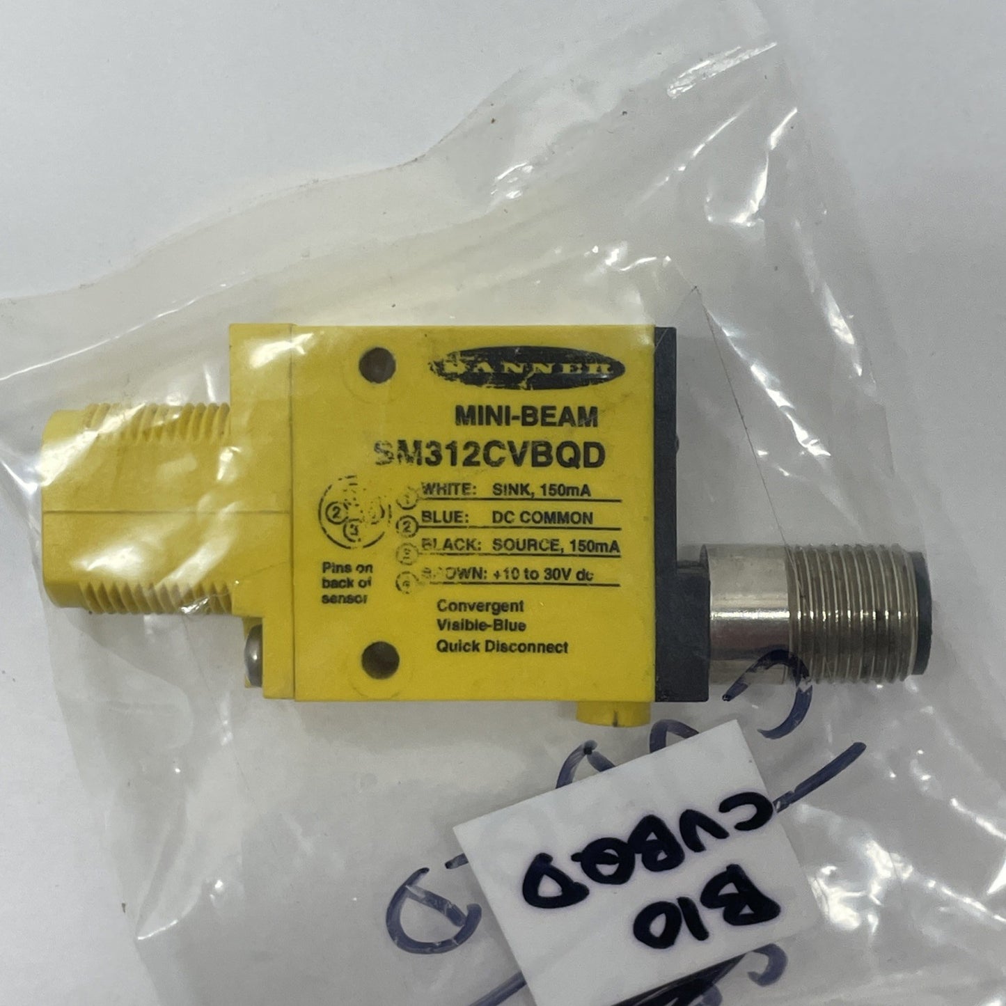 Banner SM312CVBQD Mini-Beam Sensor. MFR CODE 9828F