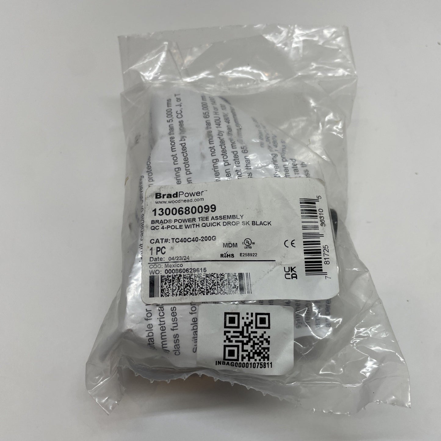 Molex TC40C40-200G / 1300680099 4-Pole Quick Drop Tee Connector