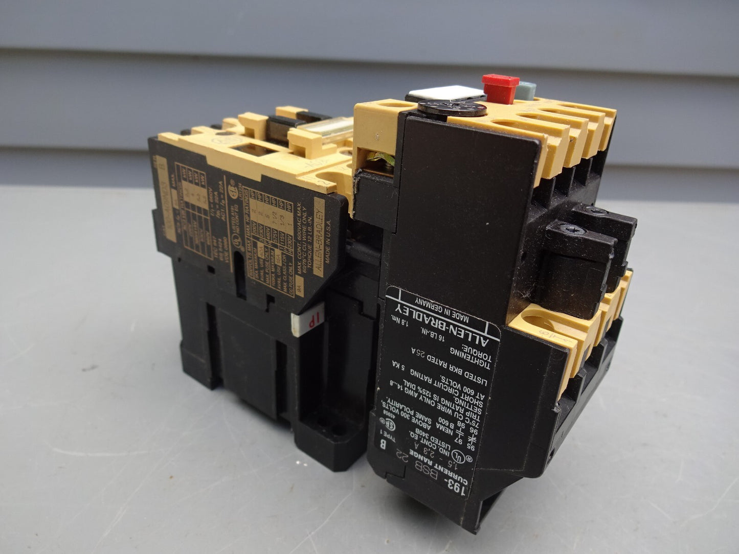 AB ALLEN BRADLEY 193-BSB 22 OVERLOAD RELAY WITH 100-A09ND3 / SERIES B