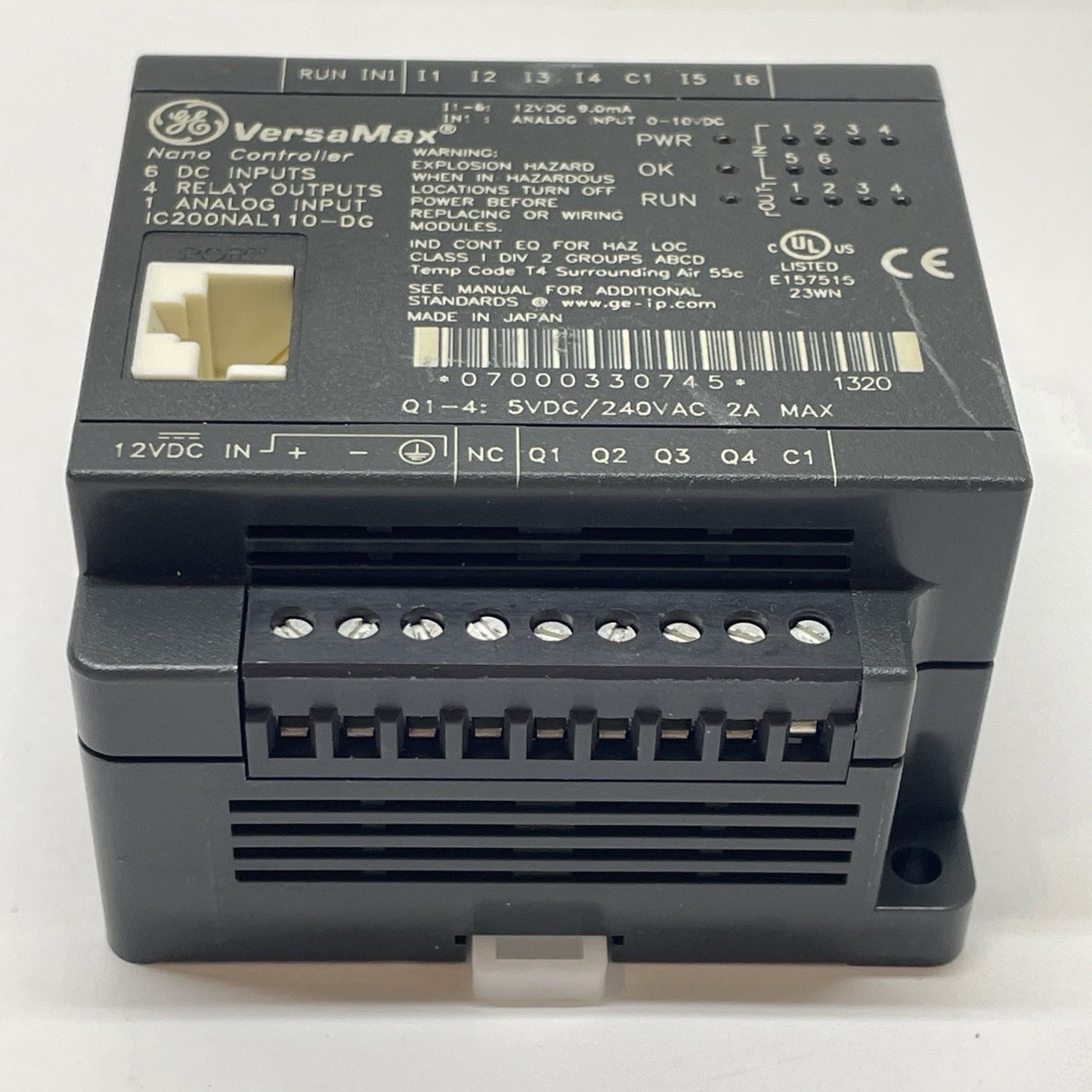 GE FANUC IC200NAL110-DG / VERSAMAX NANO CONTROLLER I/O MODULE