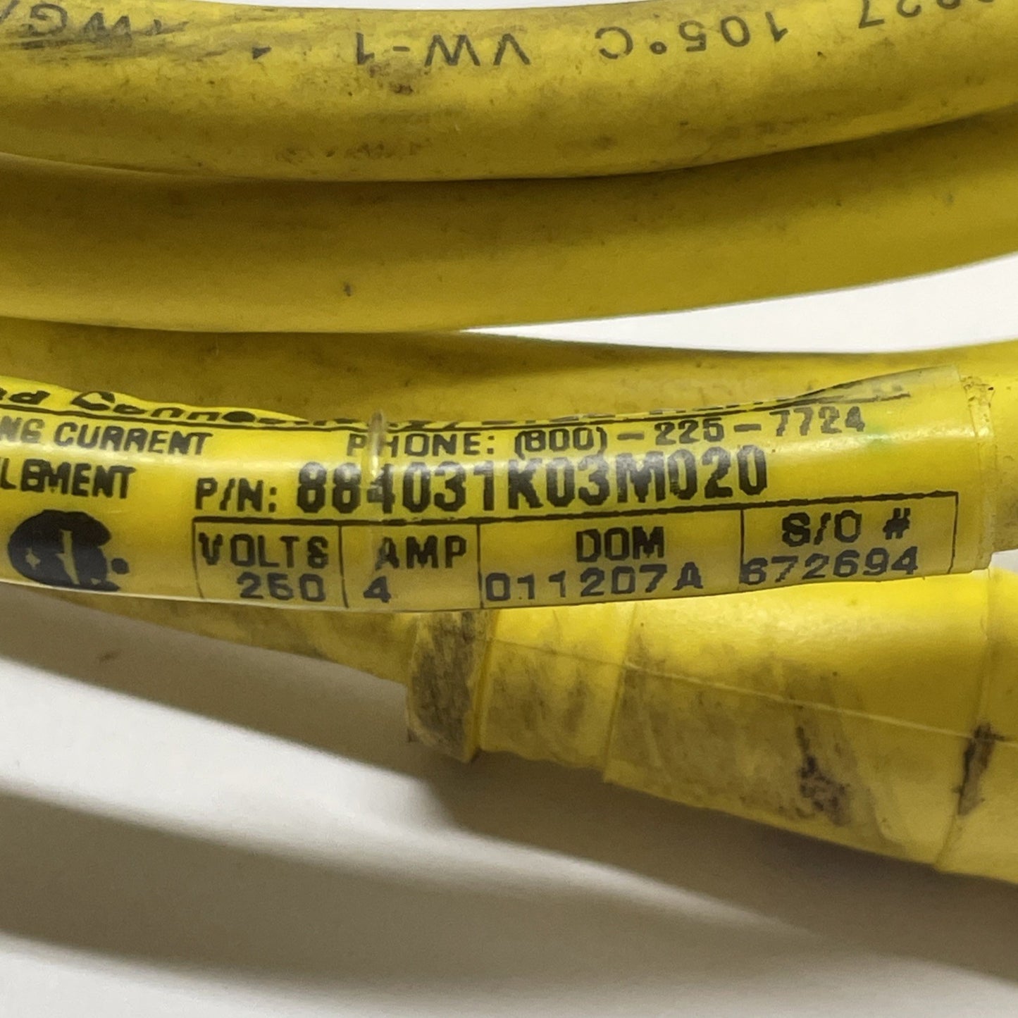 Brad Harrison 884031K03M020 4-Pole Double-Ended Cordset 18 AWG 2m TPE