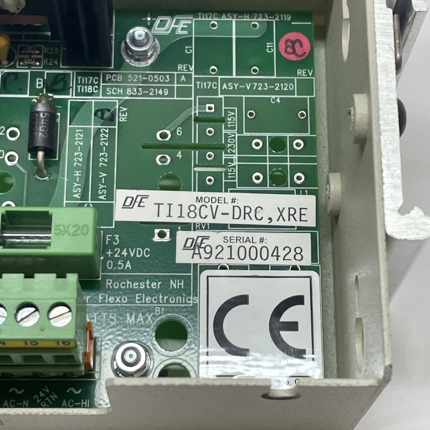 DFE TI18CV-DRC True Tension Indicator 24VDC DIN Rail XRE