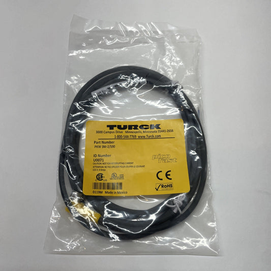 NEW Turck PKW 3M-2/S90 Cordset M8 Female Right-Angle 3-Pin 2m U0071