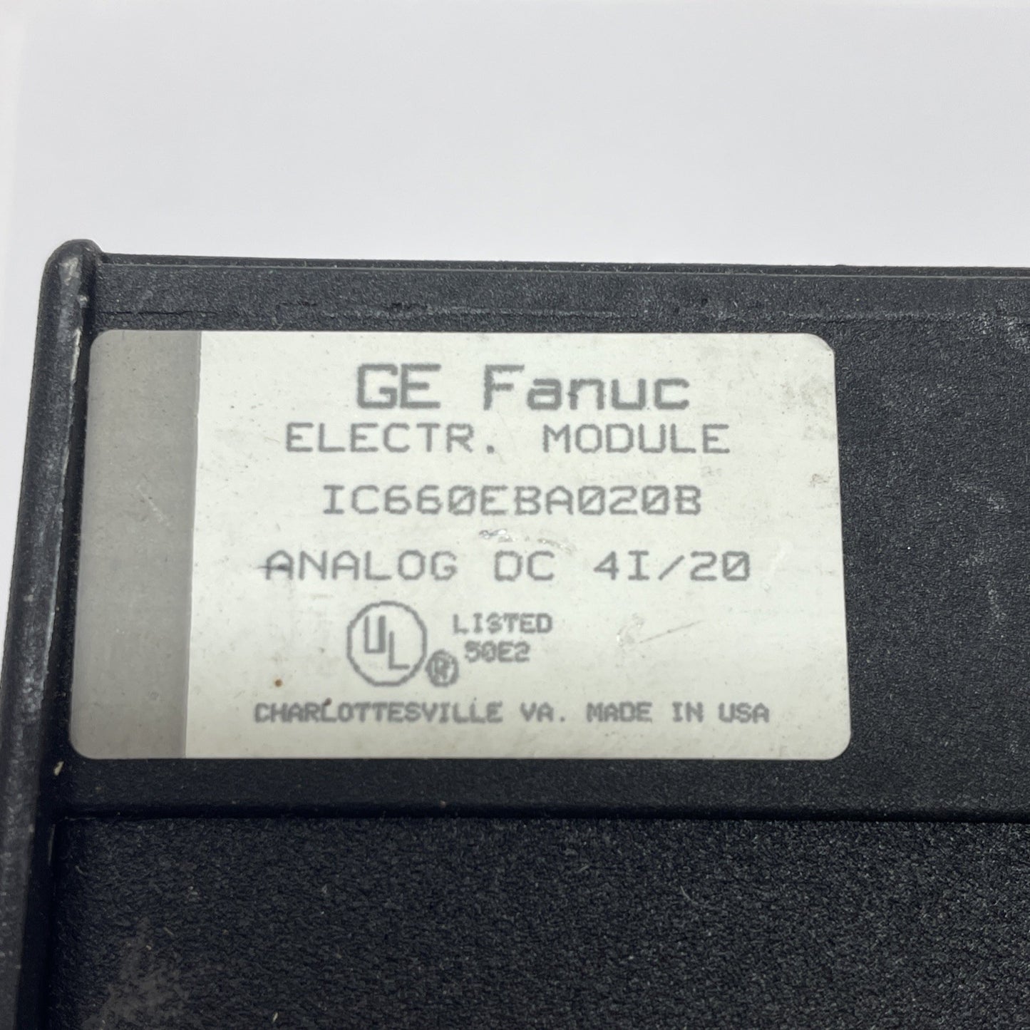 GE Fanuc IC660EBA020B Genius l/O Analog DC 4I/20 Electronics Module