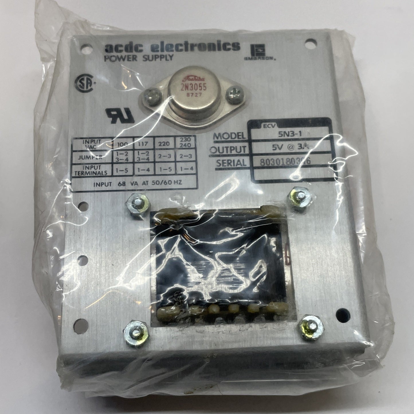 ACDC Electronics Emerson ECV 5N3-1  5V / 3A  Power Supply