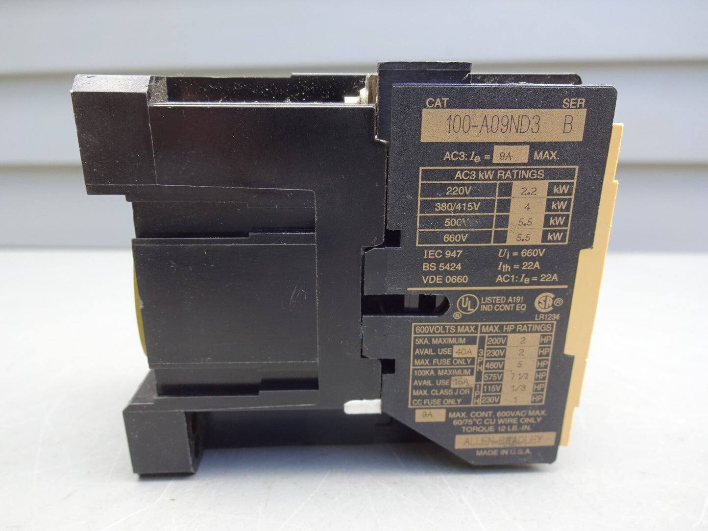 ALLEN BRADLEY 100-A09ND3 SERIES B CONTACTOR COIL 110/120VAC