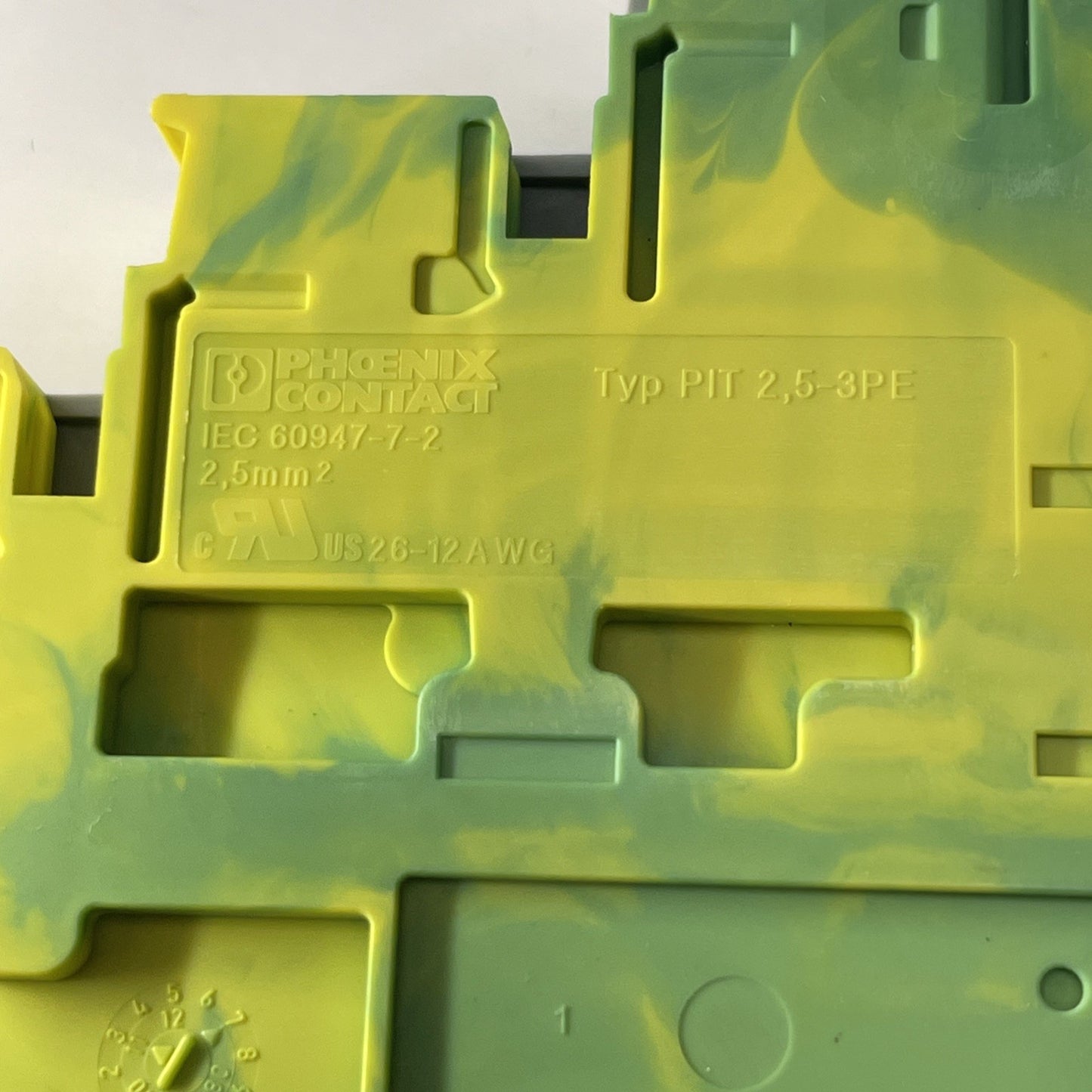 (Lot of 2) Phoenix Contact ST2.5-3PE, 3036071 Spring Gage Ground Terminal Block