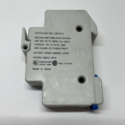 Gould UltraSafe USCC1I 1-Pole Class CC Fuse Holder 30A 600V