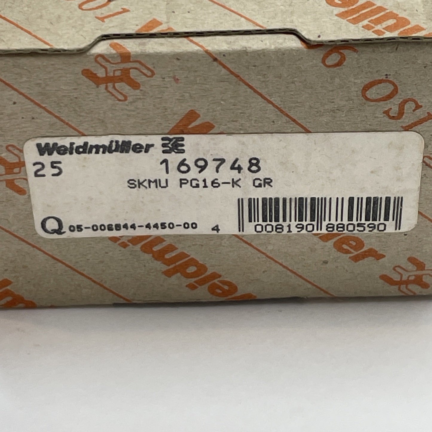 PACK OF 25  WEIDMÜLLER SKMU PG21-K GR Plastic Locknut PG21 Polyamide Grey 169748