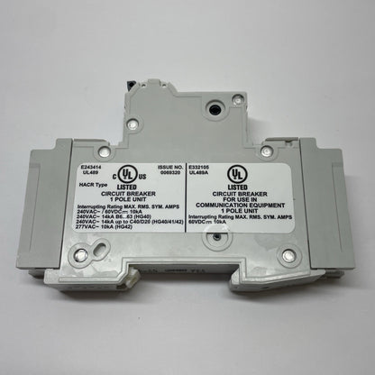 Siemens 5SJ4111-7HG41 Miniature Circuit Breaker 1-Pole 5A C-Trip 240V