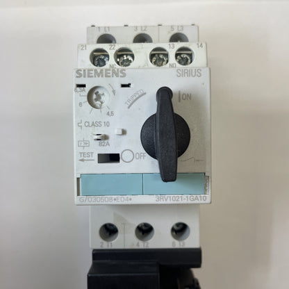 SIEMENS 3RV1021-1GA10 SIRIUS MANUAL MOTOR STARTER WITH 3RT1017-1AK61 CONTACTOR