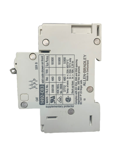 ALLEN BRADLEY 1492-CB3 CIRCUIT BREAKER G050 SER. B 5AMP