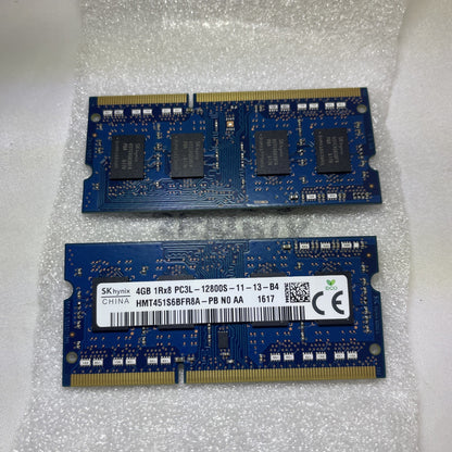 SK Hynix 4GB 1RX8 PC3L-12800S-11-13-B4 Laptop Memory HMT451S6BFR8A (LOT OF 2)
