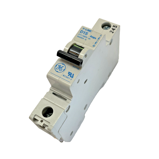 GE V-LINE V37115 15A 1-Pole DIN-Rail Circuit Breaker D15 277/480V (NEW)