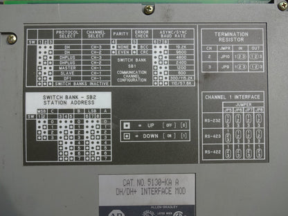 ALLEN BRADLEY 5130-KA / DH/DH+ INTERFACE MODULE SERIES A / 5130KA / 540007211