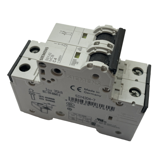 SIEMENS 5SY42 MCB C4 / 5SY4204-7 CIRCUIT BREAKER 4A 2 POLE 400V