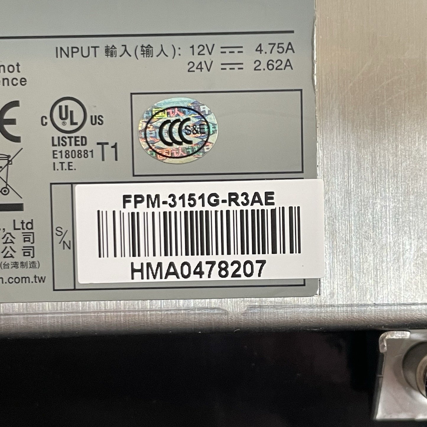 (TESTED) - Advantech FPM-3151G-R3AE Industrial Monitor