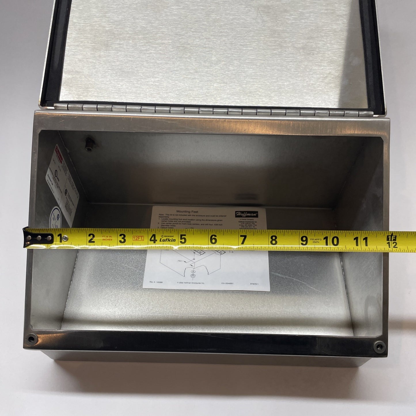 Hoffman C8C12SS Stainless Steel Consolet Enclosure 8x12x7.09 Type12
