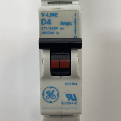General Electric V37104 Single-Pole 4 Amp DIN-Rail Circuit Breaker V-LINE D4