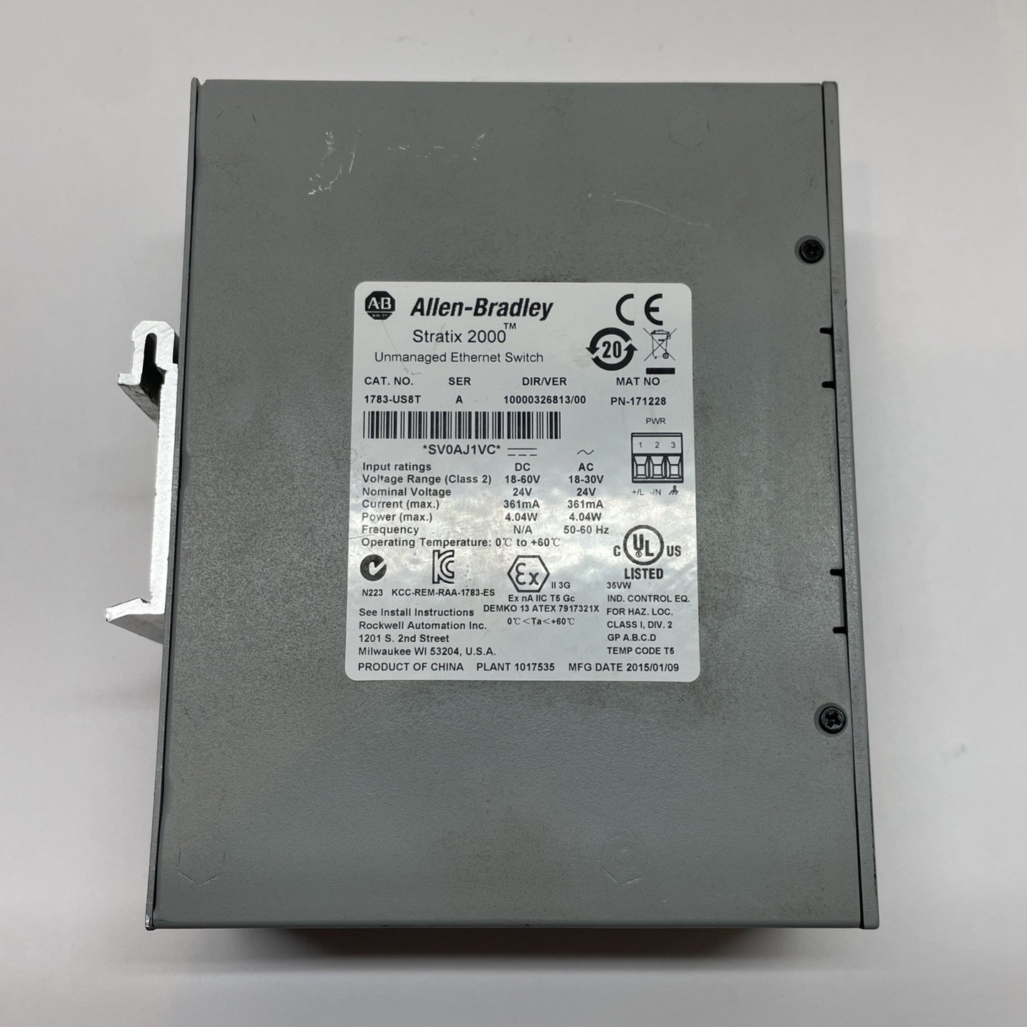 1783-US8T Allen-Bradley Stratix 2000 8-Port Unmanaged Ethernet Switch