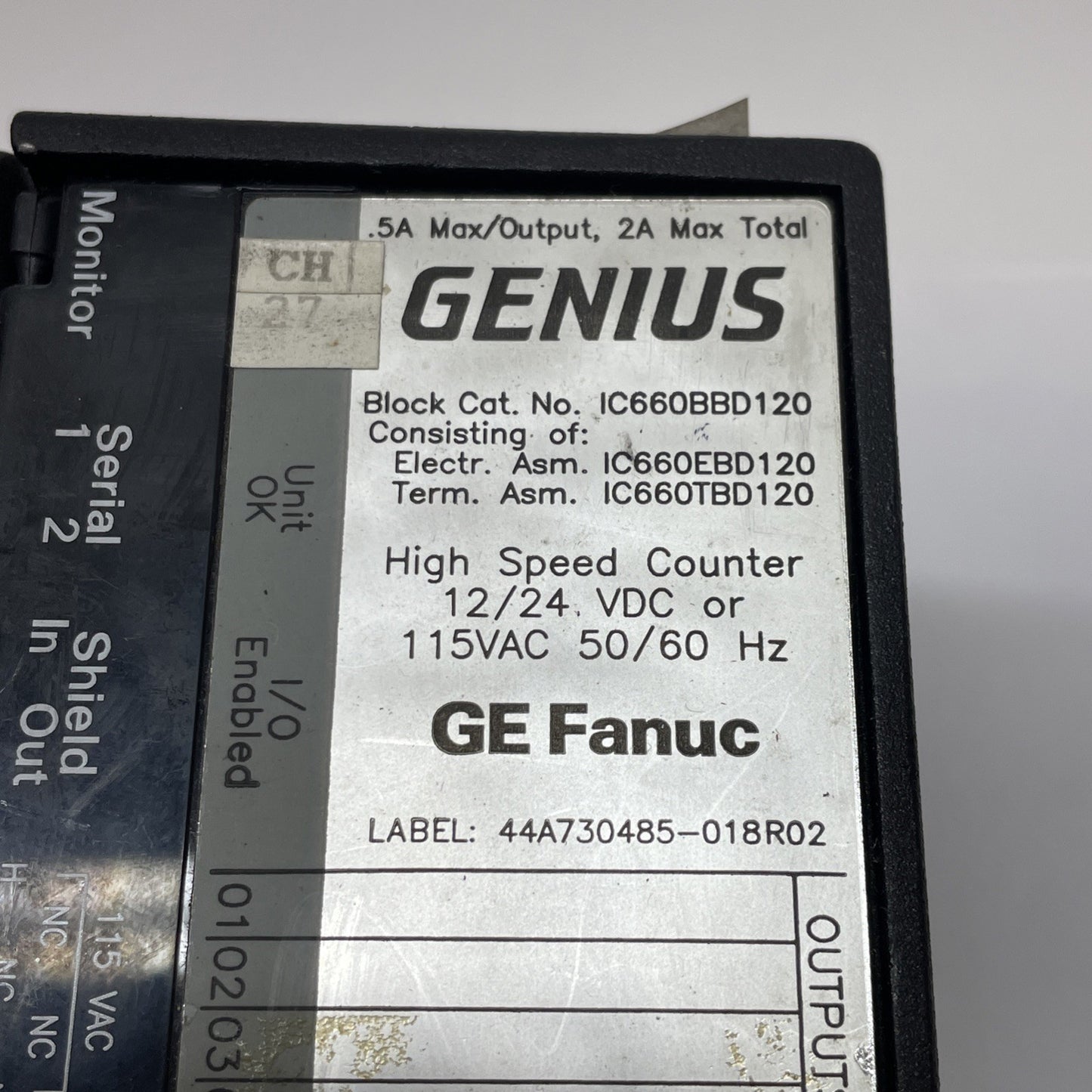 GE Fanuc IC660BBD120 Genius Sink I/O Module IC660EBD120K + IC660TBD120K