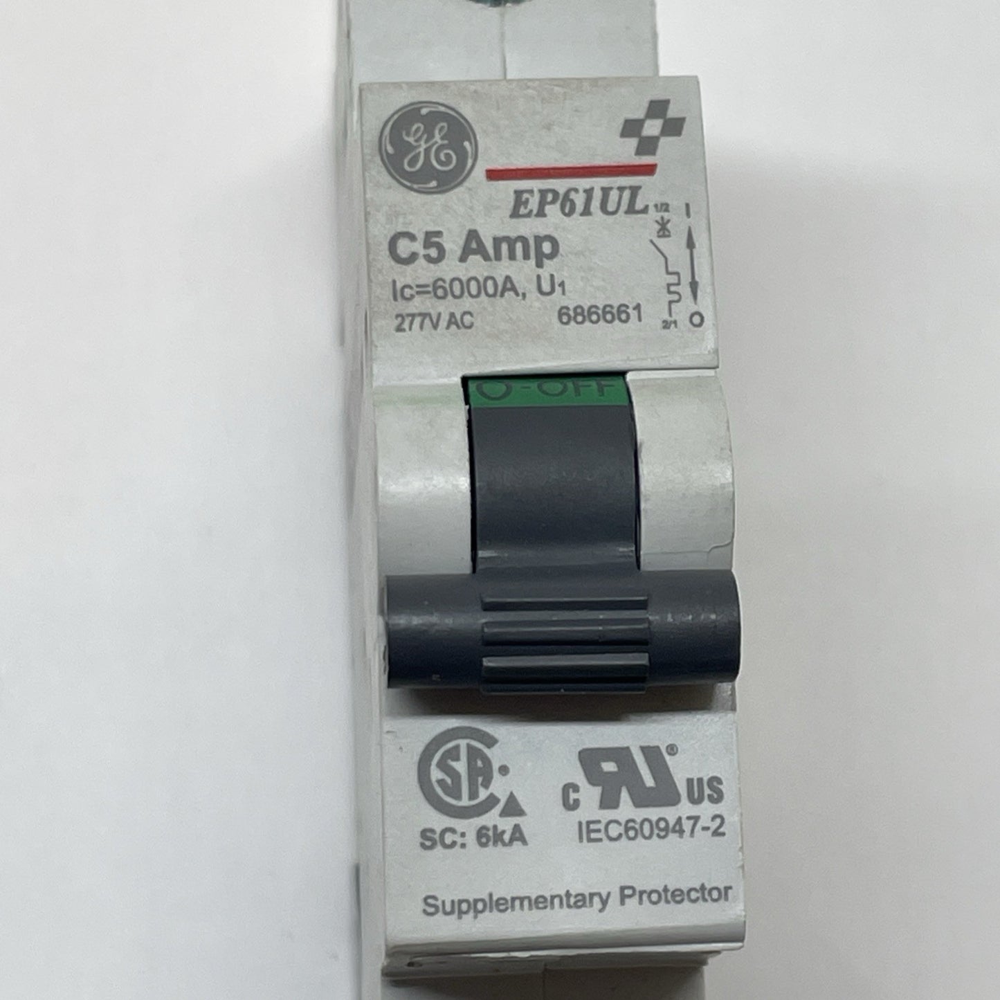 General Electric Ge EP61ULC05 Miniature Circuit Breaker 1p 6000 Amp 277 VAC