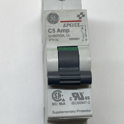 General Electric Ge EP61ULC05 Miniature Circuit Breaker 1p 6000 Amp 277 VAC