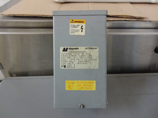JEFFERSON MAGNETEK 211-0211-000 POWERFORMER / 3R U/L / .075KVA / 240/480V 1PH