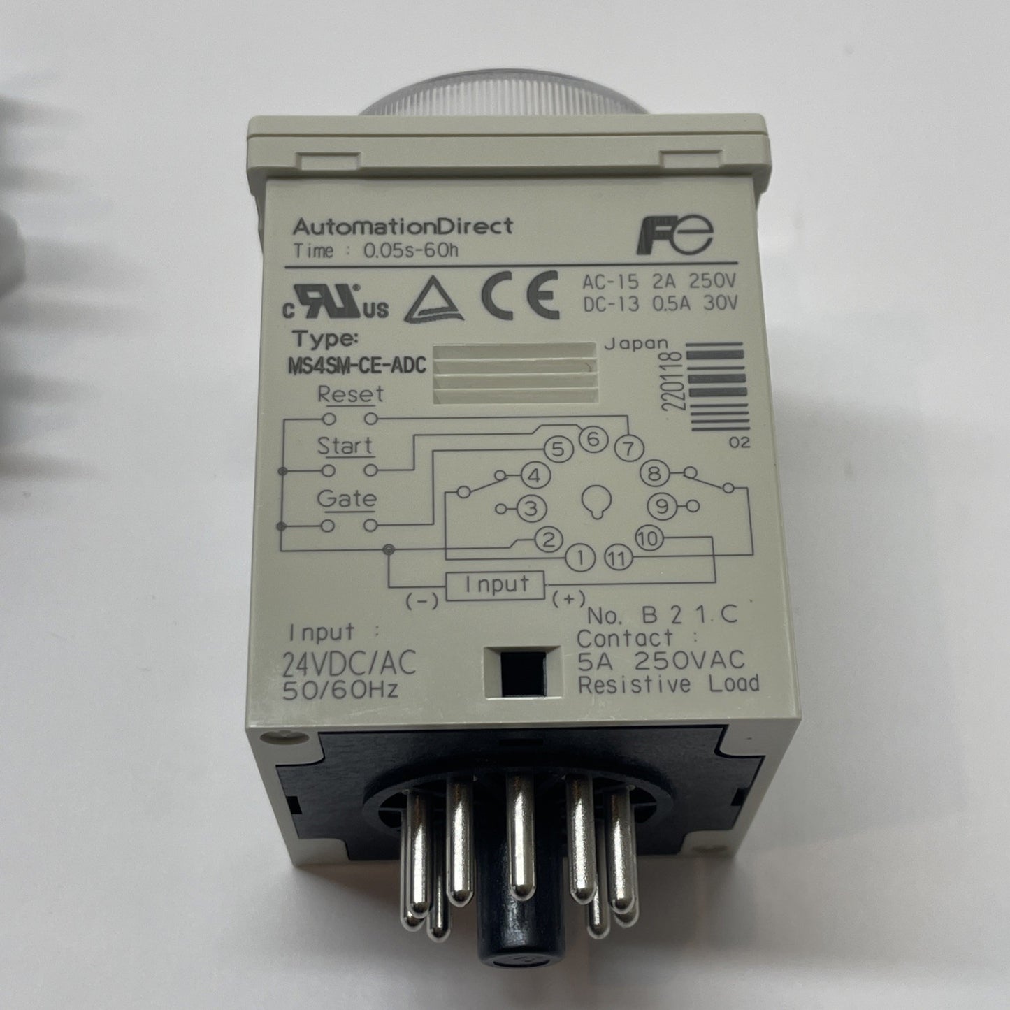 Automation Direct MS4SM-CE-ADC Timer Relay 0.05s-60h  w/ TP411X Relay Socket