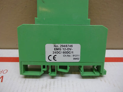 PHOENIX CONTACT 2948746 / EMG 12-OV-24DC/ 60DC/1 OPTOCOUPLER / ONE UNIT