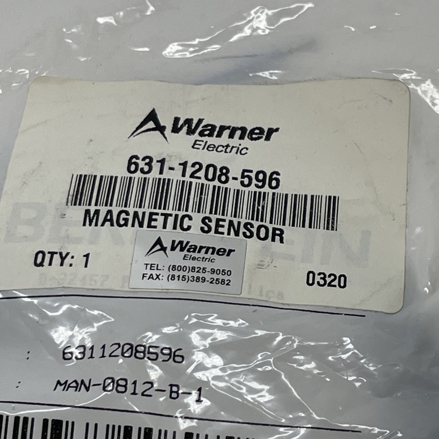 Warner Electric 631-1208-596 Magnetic Sensor M8 Barrel 0.6″ Range 250 VAC