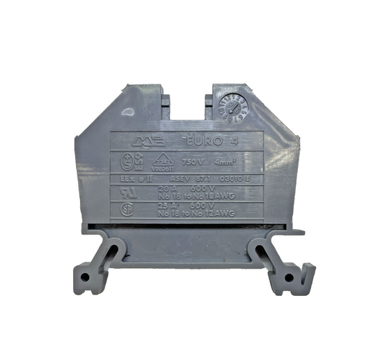 (LOT OF 10) Morsettitalia EURO-4 Terminal Block, Grey, 4mm, 750V