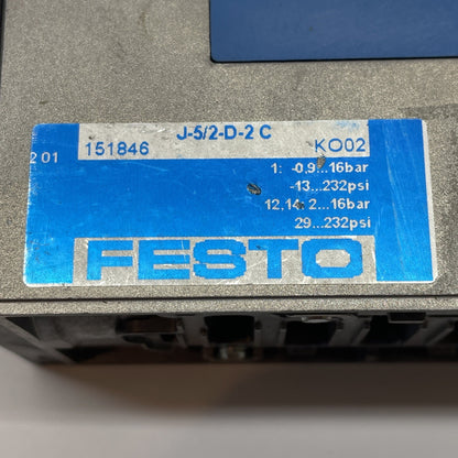 FESTO J-5/2-D-2-C Pneumatic Valve 5/2 Way Bistable 151846