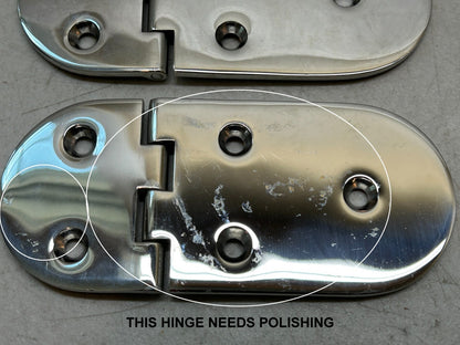 HINGE STAINLESS STEEL 5.75" X 2.5" MARINE BOAT  / LOT OF 2 NEW