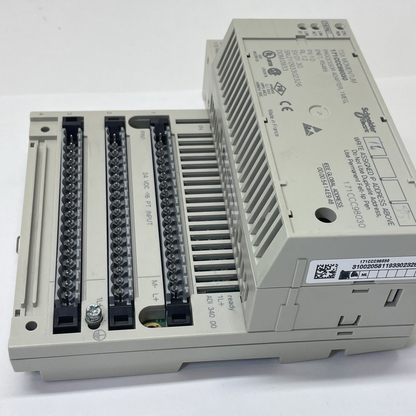 SCHNEIDER ELECTRIC 171CCC98030 PROCESSOR ADAPTER 1 MEG WITH 170ADI34000 I/O BASE