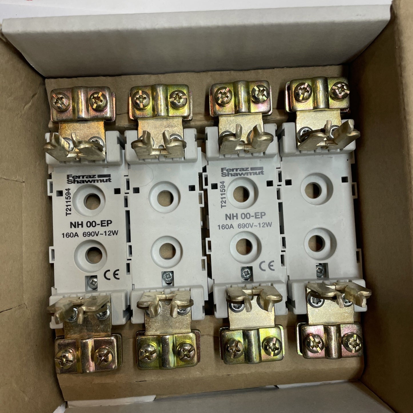 (LOT OF 2) Ferraz Shawmut NH 00-EP / BB002EPBR  160A 690V Fuse Base T211594 NEW