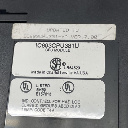 GE Fanuc IC693CPU331-YA / IC693CPU331 Series 90-30 Single-Slot CPU Module
