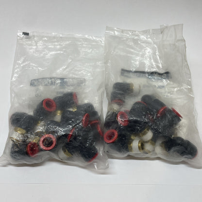 (LOT OF 20) SMC KQL13-36S One-Touch Pneumatic Male Elbow ½″ Tube - ⅜″ NPT