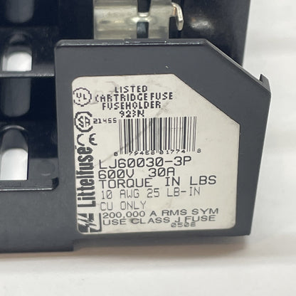 Littelfuse LJ60030-3P Fuseholder 3 Pole 30Amps 600V