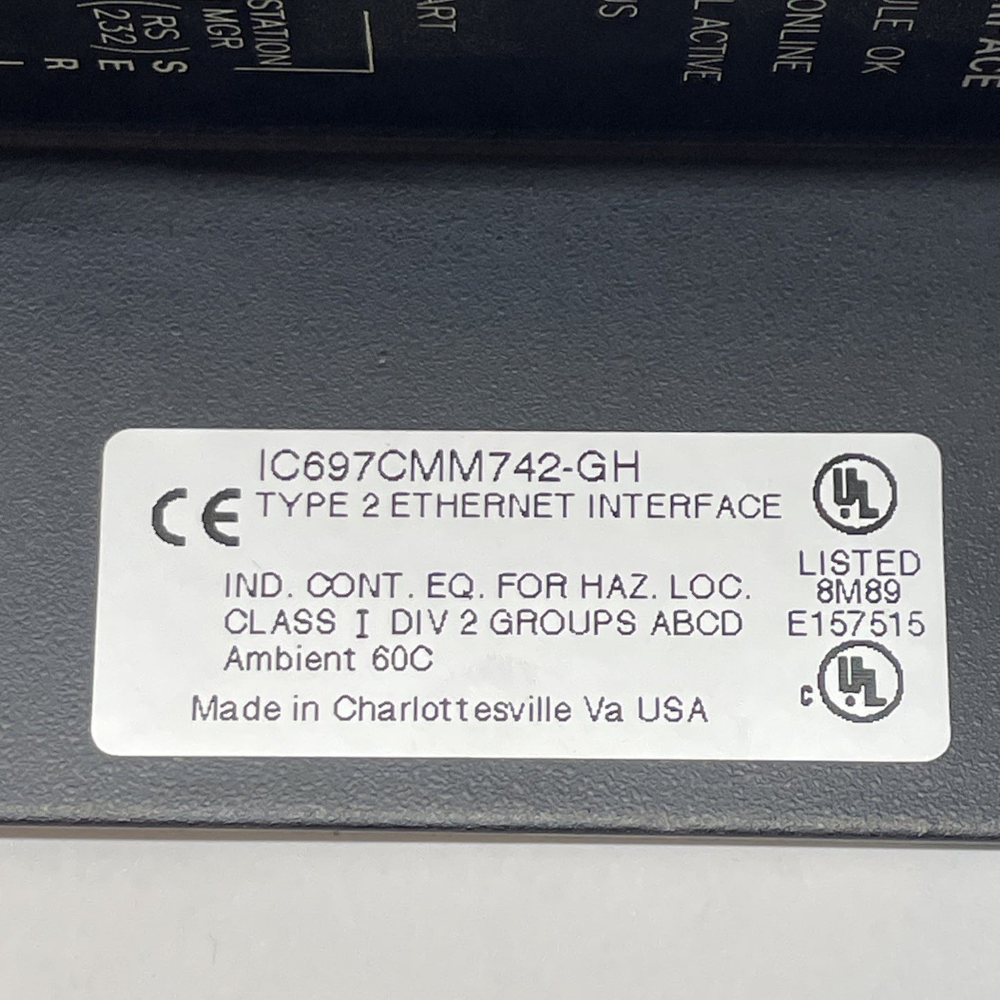 GE Fanuc IC697CMM742-GH Series 90-70  TYPE 2 TCP/IP Ethernet Interface
