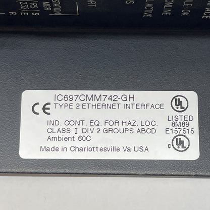 GE Fanuc IC697CMM742-GH Series 90-70  TYPE 2 TCP/IP Ethernet Interface