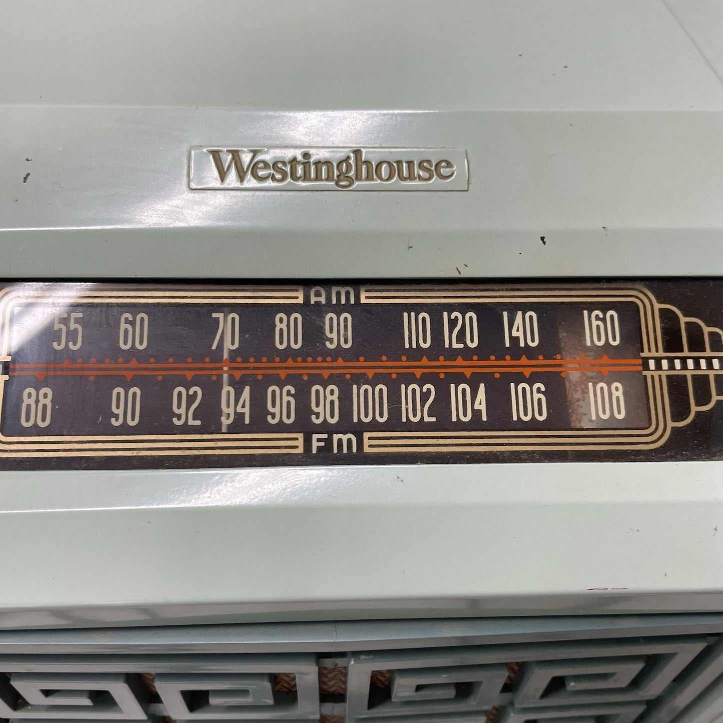 Vintage Westinghouse Tube Radio H-204 AM FM Tabletop Blue 1948 Case BAD
