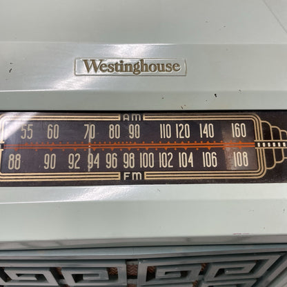 Vintage Westinghouse Tube Radio H-204 AM FM Tabletop Blue 1948 Case BAD