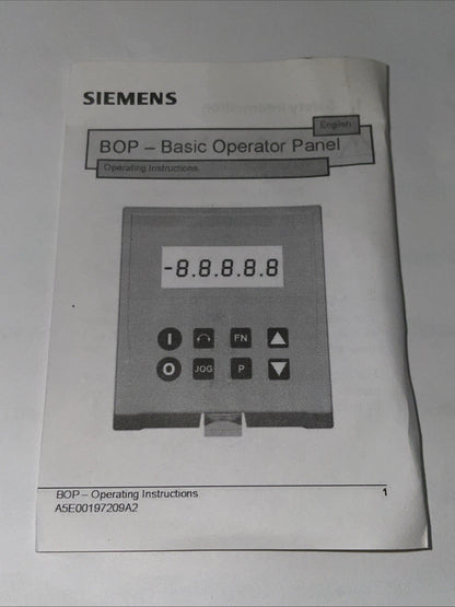SIEMENS 6SL3255-0AA00-4BA1 SINAMICS G110 / G120 Basic Operator Panel
