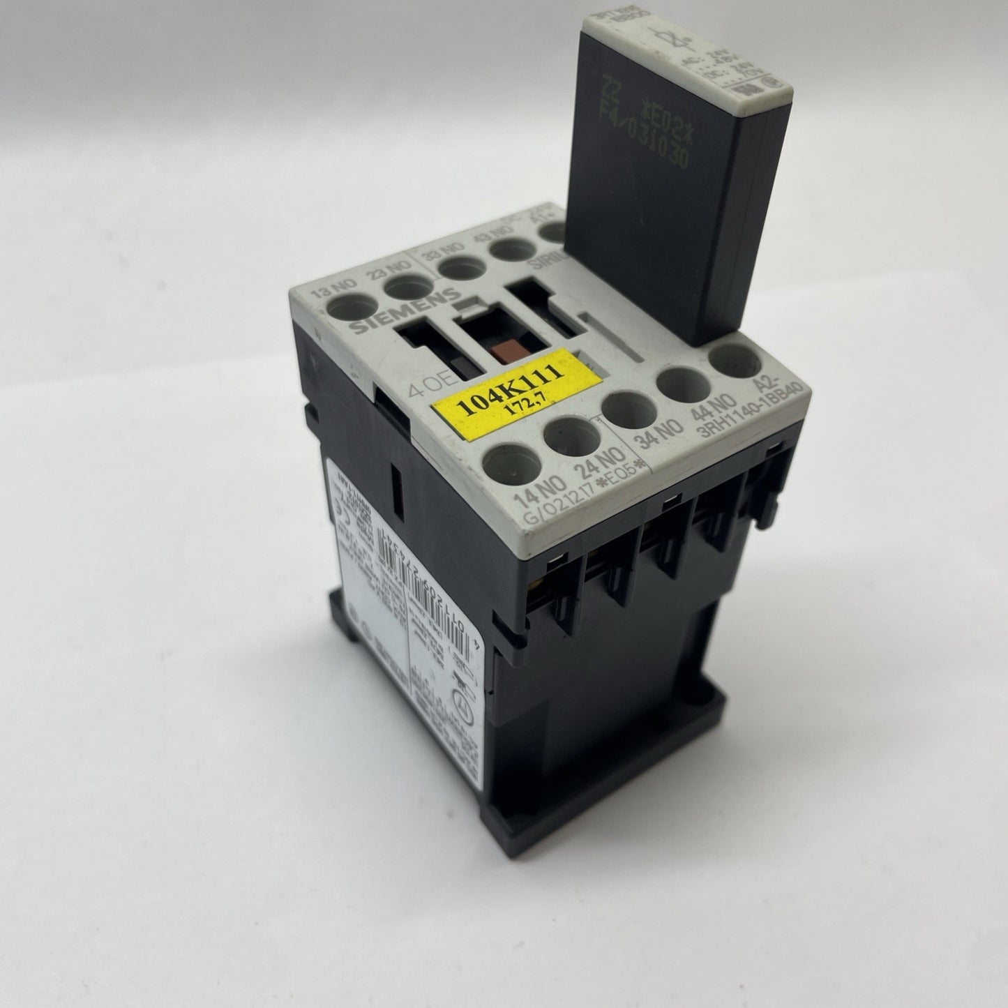 Siemens 3RH1140-1BB40 Power Contactor w/ 3RT1916-1BB00 Surge Suppressor
